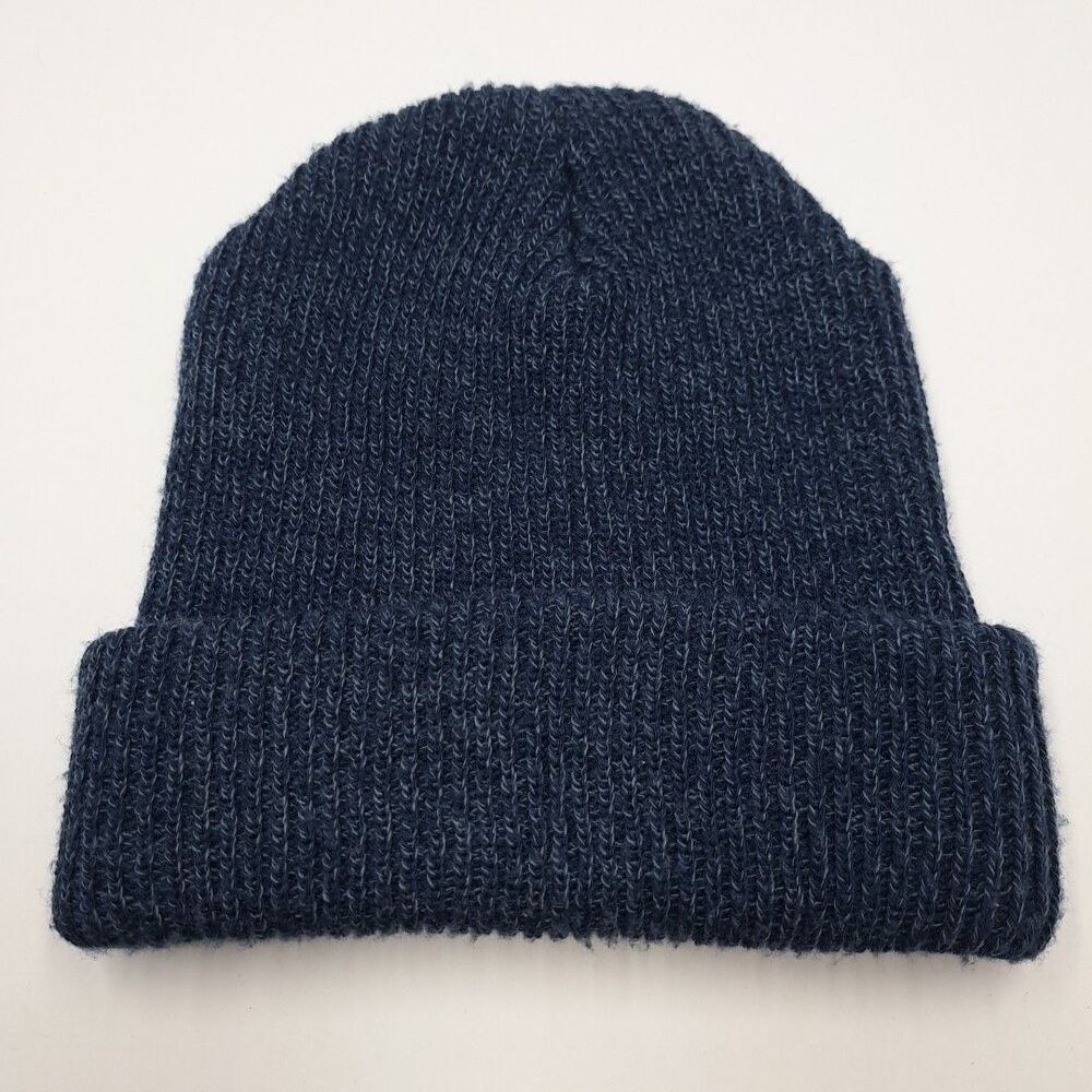 Columbia Beanie Hat Watch Cap Mens Toboggan Knit Blue OSFA